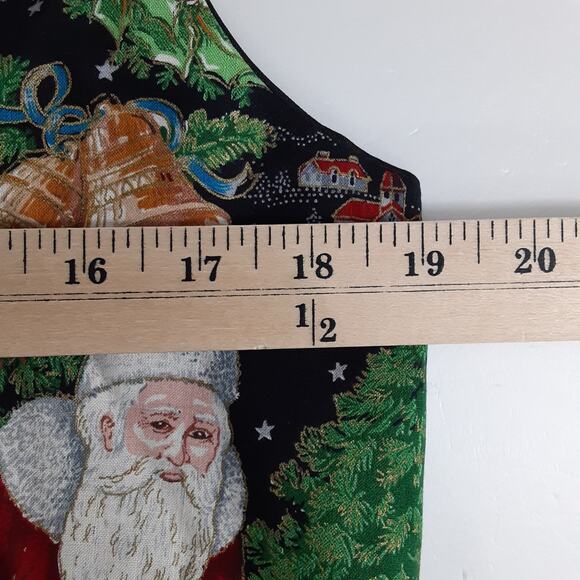 Vintage 90s Christmas Vest Holiday Cotton Waistcoat Nutcracker Santa Womens M - Picture 6 of 8